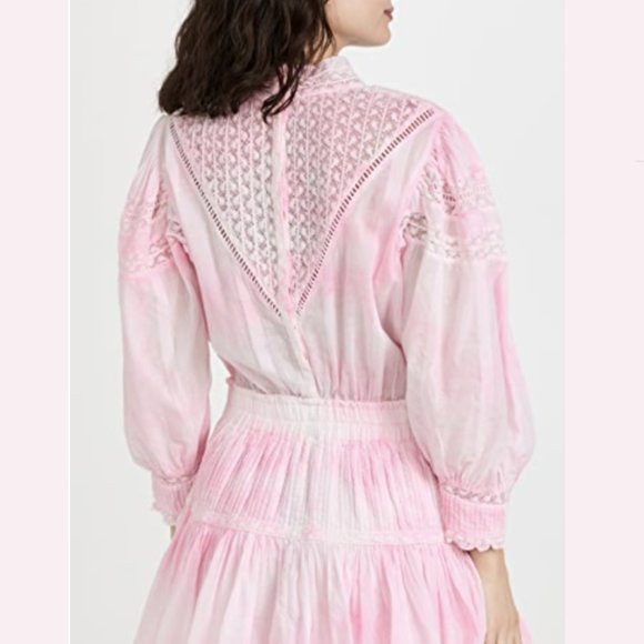 NWT Love Shack Fancy Viola Dress in Island Pink Hand Dye - Picture 7 of 13